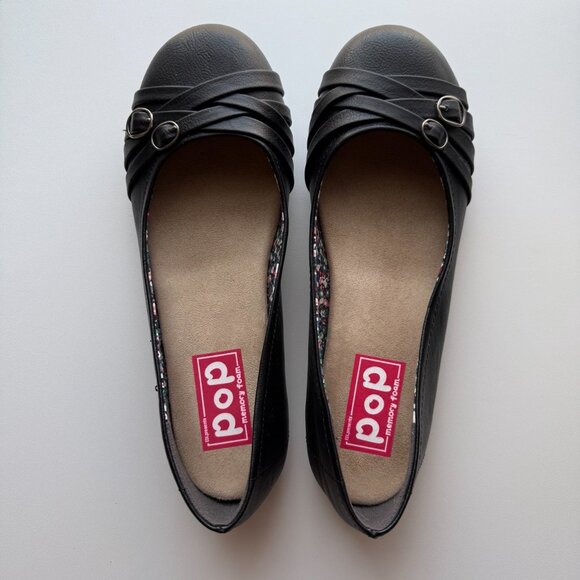 Pop Size 8 M Womens Nelly Ballet Flats Black - Picture 2 of 7